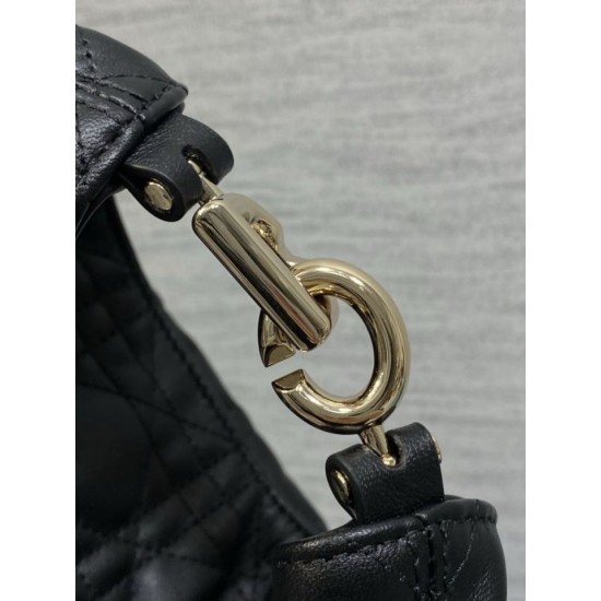 Replica di alta qualità Borsa Dior Toujours Hobo cucitura cannage Nero Replica Perfetta Borsa Dior Toujours Hobo cucitura cannage Nero Imitazione Falsa