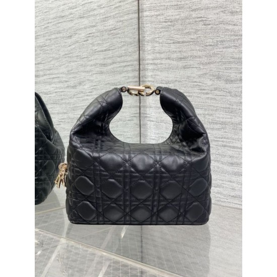 Replica di alta qualità Borsa Dior Toujours Hobo cucitura cannage Nero Replica Perfetta Borsa Dior Toujours Hobo cucitura cannage Nero Imitazione Falsa