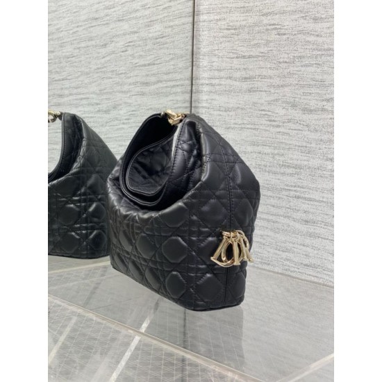 Replica di alta qualità Borsa Dior Toujours Hobo cucitura cannage Nero Replica Perfetta Borsa Dior Toujours Hobo cucitura cannage Nero Imitazione Falsa