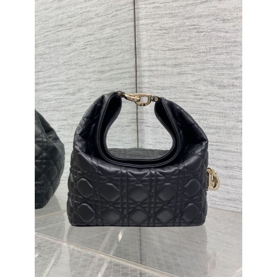 Replica di alta qualità Borsa Dior Toujours Hobo cucitura cannage Nero Replica Perfetta Borsa Dior Toujours Hobo cucitura cannage Nero Imitazione Falsa