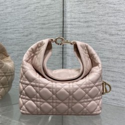 Replica Perfetta Borsa Dior Toujours Hobo cucitura cannage rosa Imitazione Falsa