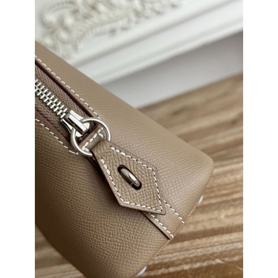 Replica Perfetta Borsa Hermes Bolide 1923 25cm tessuto Epsom Grigio Imitazione Falsa