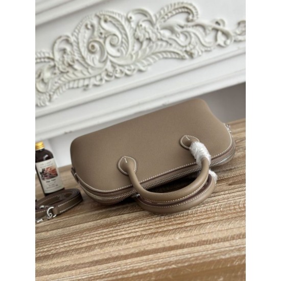 Replica Perfetta Borsa Hermes Bolide 1923 25cm tessuto Epsom Grigio Imitazione Falsa
