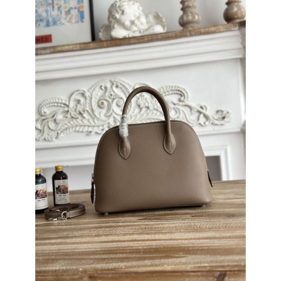 Replica Perfetta Borsa Hermes Bolide 1923 25cm tessuto Epsom Grigio Imitazione Falsa