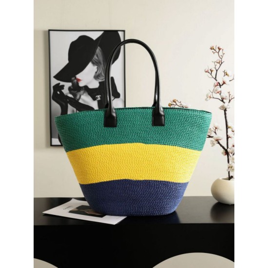 Replica Perfetta Borsa shopping maxi Chanel Coco Beach Rafia Imitazione Falsa