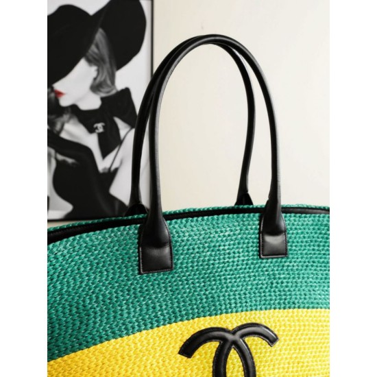Replica Perfetta Borsa shopping maxi Chanel Coco Beach Rafia Imitazione Falsa