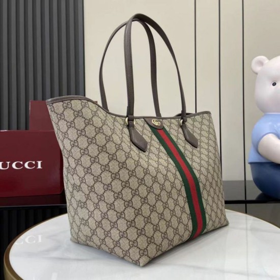 Replica di alta qualità Borsa tote Gucci Ophidia GG Supreme marrone Replica Perfetta Borsa tote Gucci Ophidia GG Supreme marrone Imitazione Falsa