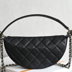 Replica di alta qualità Chanel 26S Quilted Hobo crescent-shaped bag AS5094 Nero Replica Perfetta Chanel 26S Quilted Hobo crescent-shaped bag AS5094 Nero Imitazione Falsa