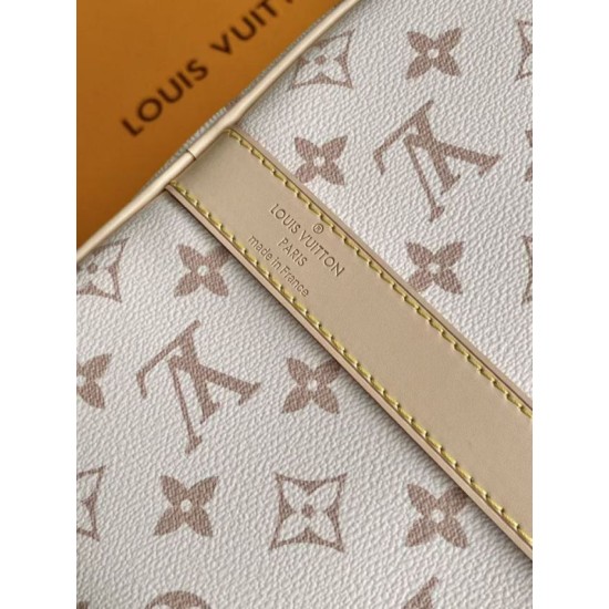 [Chip 163c01] Borsa da viaggio Louis Vuitton Keepall Bandoulière 45 M29674 Bianca