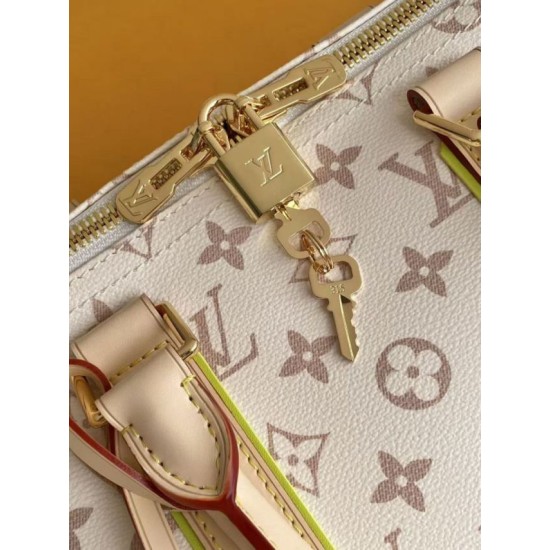 [Chip 163c01] Borsa da viaggio Louis Vuitton Keepall Bandoulière 45 M29674 Bianca