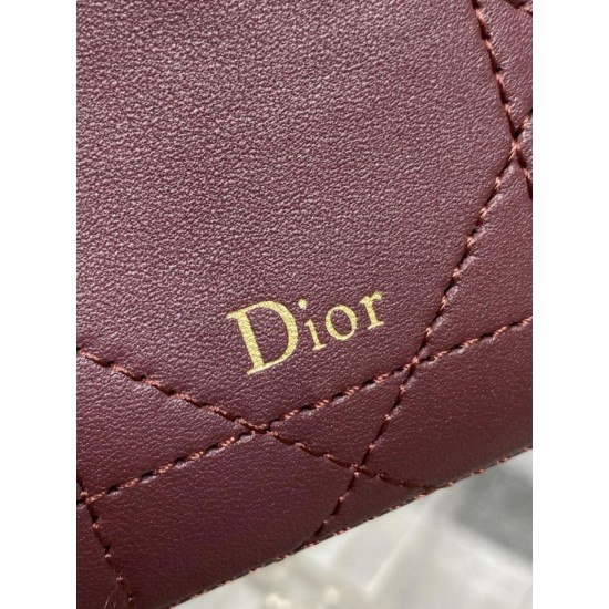 Replica di alta qualità Pochette Dior il trucco Lady Dior Borgogna Replica Perfetta Pochette Dior il trucco Lady Dior Borgogna Imitazione Falsa