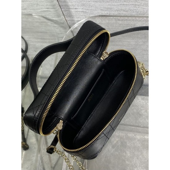Replica di alta qualità Pochette Dior il trucco Lady Dior Nero Replica Perfetta Pochette Dior il trucco Lady Dior Nero Imitazione Falsa