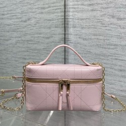 Replica Perfetta Pochette Dior il trucco Lady Dior Rosa Imitazione Falsa