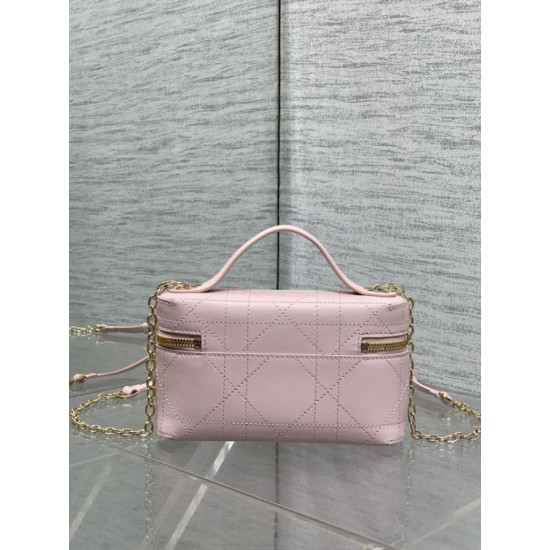 Replica di alta qualità Pochette Dior il trucco Lady Dior Rosa Replica Perfetta Pochette Dior il trucco Lady Dior Rosa Imitazione Falsa