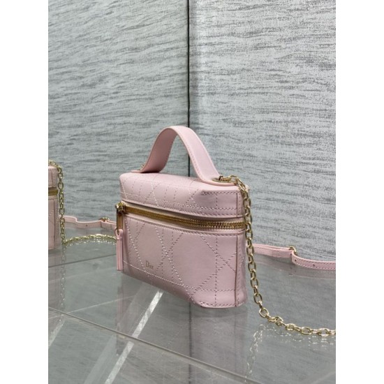 Replica di alta qualità Pochette Dior il trucco Lady Dior Rosa Replica Perfetta Pochette Dior il trucco Lady Dior Rosa Imitazione Falsa