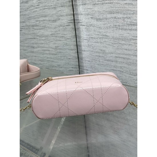 Replica di alta qualità Pochette Dior il trucco Lady Dior Rosa Replica Perfetta Pochette Dior il trucco Lady Dior Rosa Imitazione Falsa