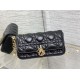 Replica di alta qualità Pochette per cellulare Dior My Dior Talk nera Replica Perfetta Pochette per cellulare Dior My Dior Talk nera Imitazione Falsa