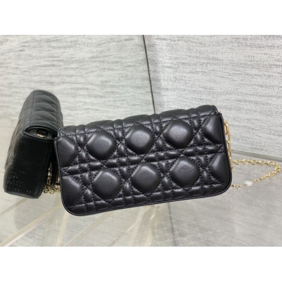 Replica di alta qualità Pochette per cellulare Dior My Dior Talk nera Replica Perfetta Pochette per cellulare Dior My Dior Talk nera Imitazione Falsa