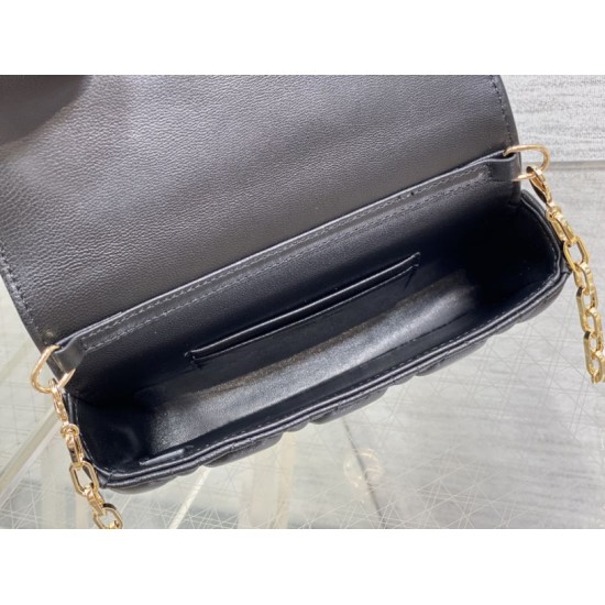 Replica di alta qualità Pochette per cellulare Dior My Dior Talk nera Replica Perfetta Pochette per cellulare Dior My Dior Talk nera Imitazione Falsa