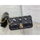 Replica di alta qualità Pochette per cellulare Dior My Dior Talk nera Replica Perfetta Pochette per cellulare Dior My Dior Talk nera Imitazione Falsa
