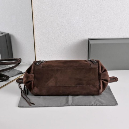 Replica perfetta Borsa a tracolla Balenciaga Le City East/West scamosciata caffè Replica perfetta Borsa a tracolla Balenciaga Le City East/West scamosciata caffè