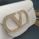 Replica AAA Borsa a spalla piccola Valentino Garavani Locò con logo gioiello vitello Bianco Replica AAA Borsa a spalla piccola Valentino Garavani Locò con logo gioiello vitello Bianco