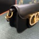 Borsa Replica a spalla piccola Valentino Garavani Locò con logo gioiello vitello nero