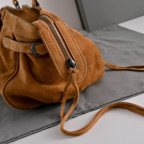 Borsa Replica di lusso a tracolla Balenciaga Le City East/West scamosciata Marrone Borsa Replica di lusso a tracolla Balenciaga Le City East/West scamosciata Marrone