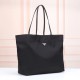Replica 1:1 Borsa tote Prada nylon con manici Saffiano Nero