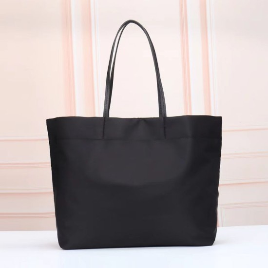 Replica 1:1 Borsa tote Prada nylon con manici Saffiano Nero