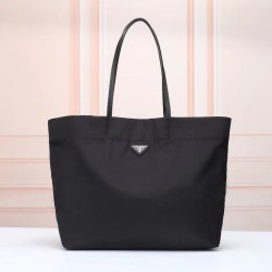 Replica 1:1 Borsa tote Prada nylon con manici Saffiano Nero