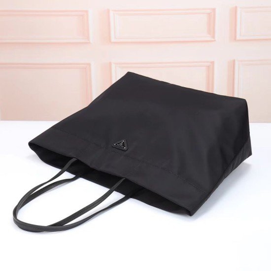 Replica 1:1 Borsa tote Prada nylon con manici Saffiano Nero