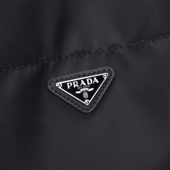 Replica 1:1 Borsa tote Prada nylon con manici Saffiano Nero