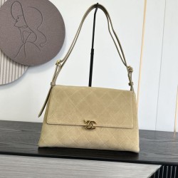 Replica fedele Borse Chanel Souplissimo Maxi Flap scamosciata di vitello albicocca