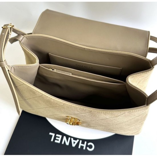 Replica fedele Borse Chanel Souplissimo Maxi Flap scamosciata di vitello albicocca Replica fedele Borse Chanel Souplissimo Maxi Flap scamosciata di vitello albicocca