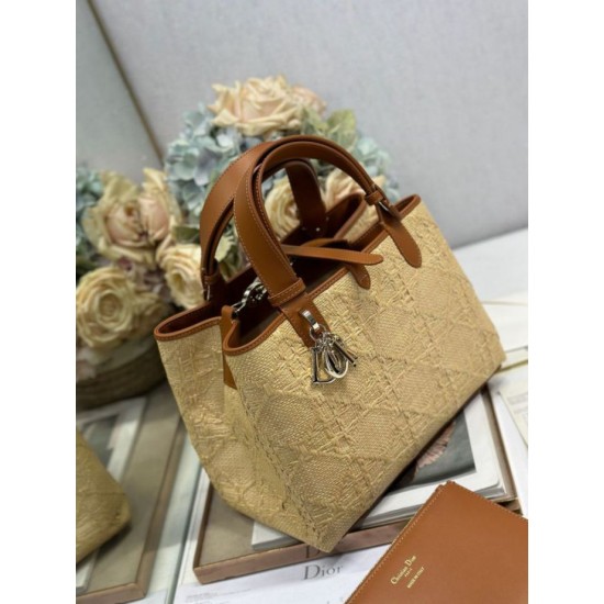Borse Replica 1:1 tote Dior Toujours piccola/media/grande rafia marrone Borse Replica 1:1 tote Dior Toujours piccola/media/grande rafia marrone