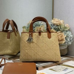 Borse Replica 1:1 tote Dior Toujours piccola/media/grande rafia marrone