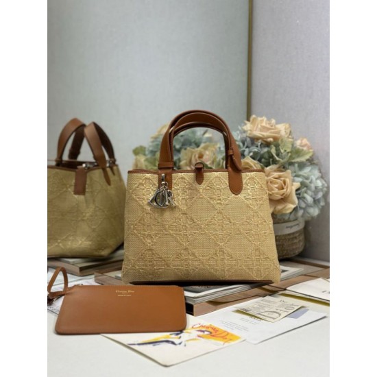 Borse Replica 1:1 tote Dior Toujours piccola/media/grande rafia marrone Borse Replica 1:1 tote Dior Toujours piccola/media/grande rafia marrone