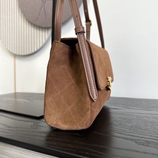 Replica AAA Borse Chanel Souplissimo Piccolo/Maxi Flap scamosciata di vitello Marrone Replica AAA Borse Chanel Souplissimo Piccolo/Maxi Flap scamosciata di vitello Marrone