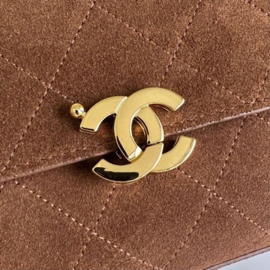Replica AAA Borse Chanel Souplissimo Piccolo/Maxi Flap scamosciata di vitello Marrone Replica AAA Borse Chanel Souplissimo Piccolo/Maxi Flap scamosciata di vitello Marrone