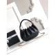Replica di lusso Borsa a secchiello Chanel AS6617 Cloud con coulisse nera