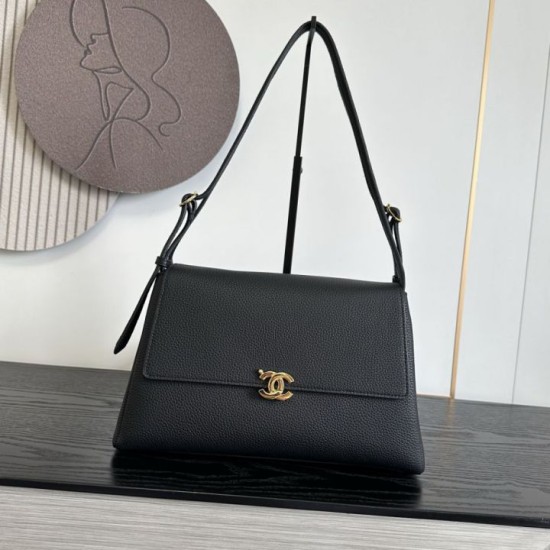 Replica identica Borse Chanel Souplissimo Piccolo/Maxi  Flap vitello Nero