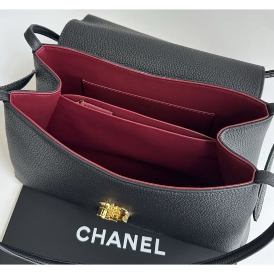 Replica identica Borse Chanel Souplissimo Piccolo/Maxi  Flap vitello Nero