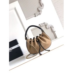 Qualità superiore Borsa a secchiello Chanel AS6617 Cloud con coulisse Marrone