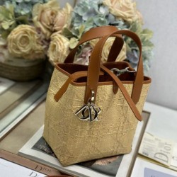 Replica 1:1 Borsa tote verticale Toujours piccola Dior rafia marrone Replica 1:1 Borsa tote verticale Toujours piccola Dior rafia marrone