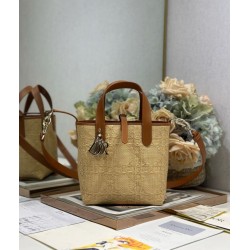 Replica 1:1 Borsa tote verticale Toujours piccola Dior rafia marrone