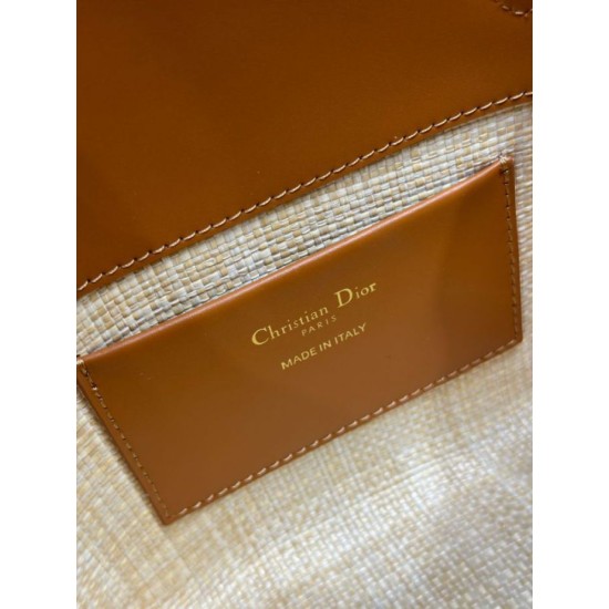 Replica 1:1 Borsa tote verticale Toujours piccola Dior rafia marrone