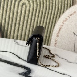 Replica perfetta Borsa Chanel Vintage AS3314 chiusura a patta Nero