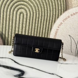Replica perfetta Borsa Chanel Vintage AS3314 chiusura a patta Nero