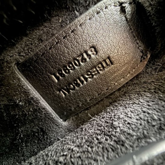 [Replica di alta qualità] Borsa a tracolla Burberry Mini B Clip Nero